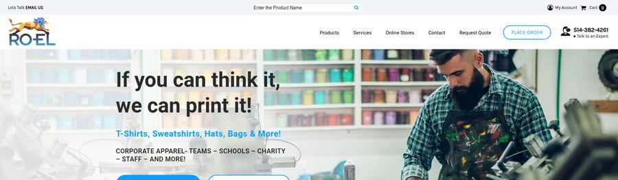 RO-EL Print Shop homepage